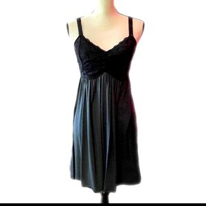 Torrid Grey and Black Lace Nightgown Babydoll Dress M-L